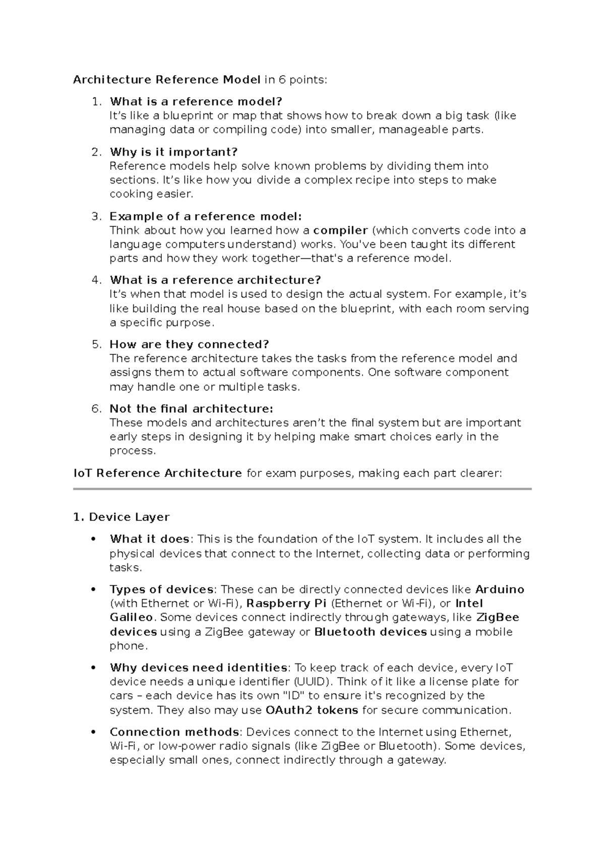 Iot unit 2 - notes i used to study for semester exam - Architecture ...