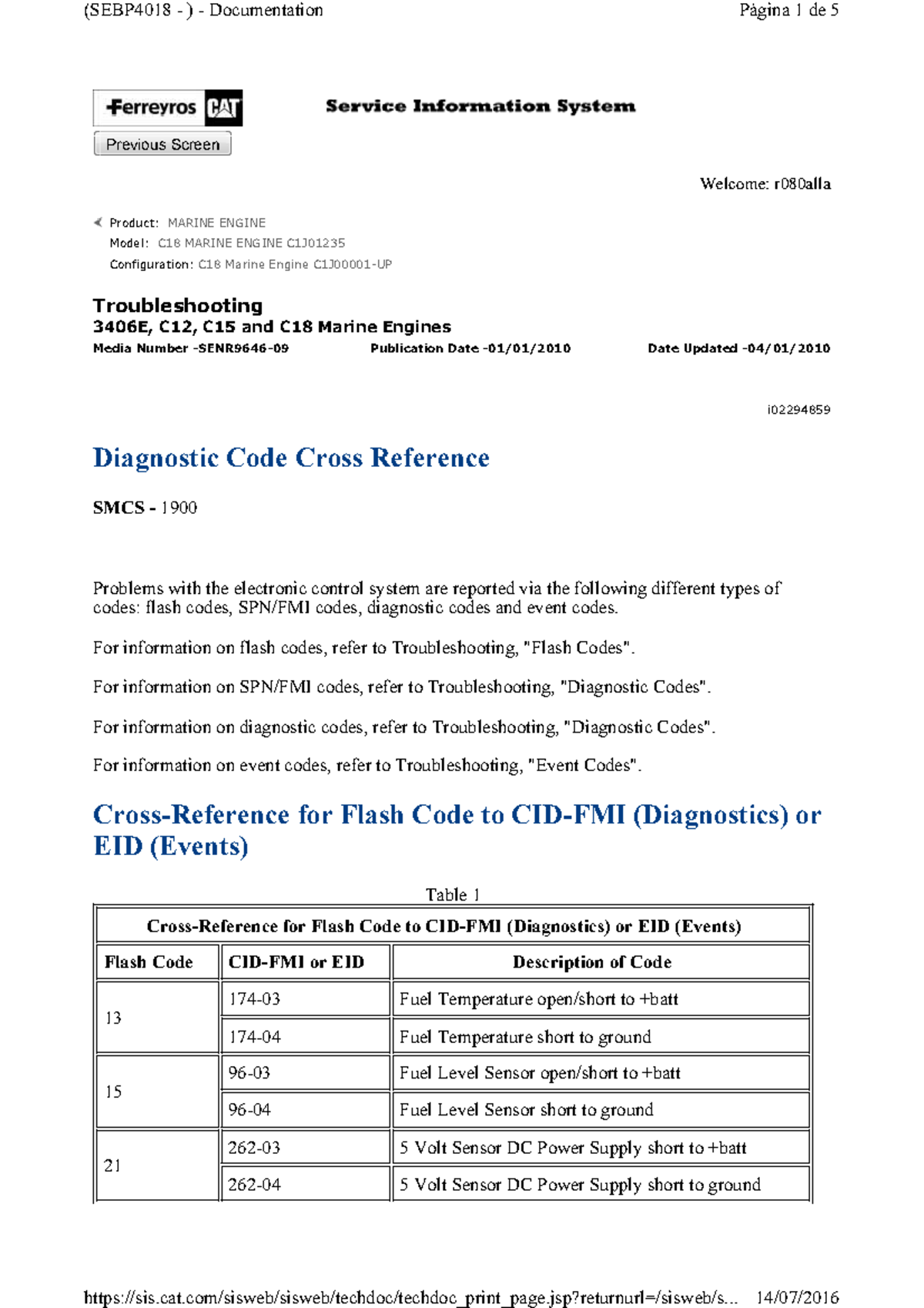 Diagnóstico de Códigos para Motores Marinos C18 - Troubleshooting Guide ...