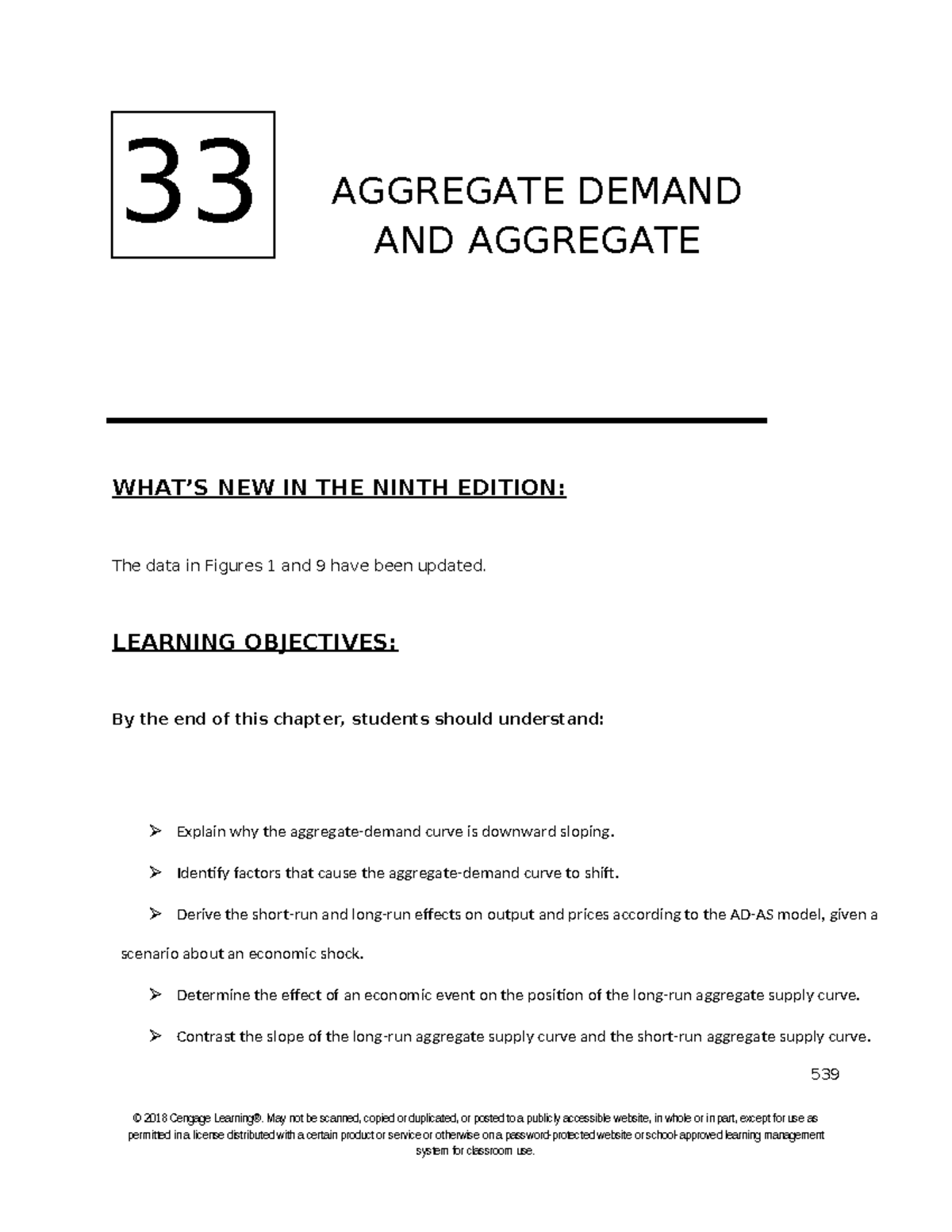 Chapter 33 20 IM 9e LO - Aggregate Demand and Supply Overview - Studocu