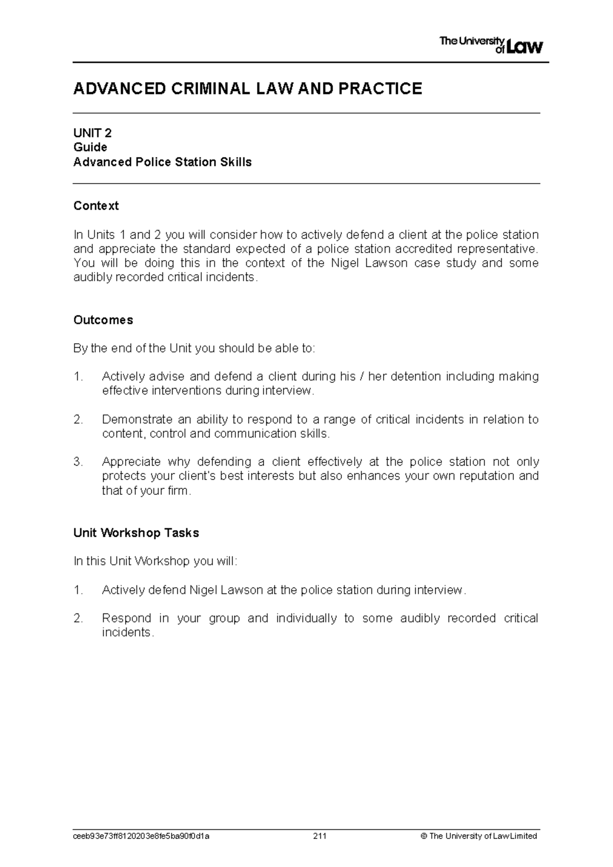 2 Advanced Police Station Skills - ADVANCED CRIMINAL LAW AND PRACTICE ...