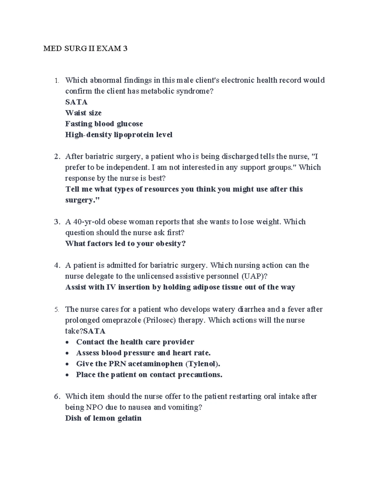 MED SURG II EXAM 4 - Critical Patient Assessment Notes - Studocu