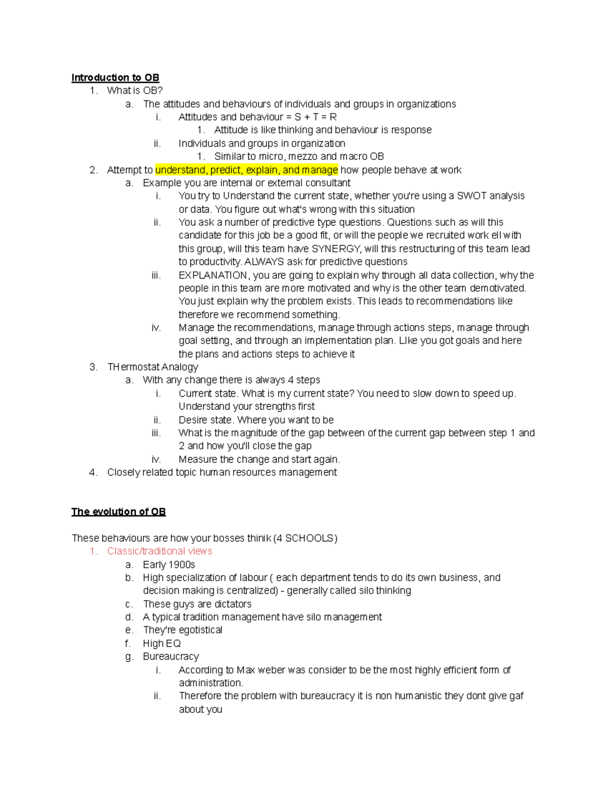 OB 101: Week 1 Notes on Organizational Behavior Fundamentals - Studocu