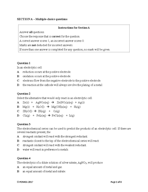2024 unit 3 exam - chem unit 3 exam - 2024 Unit 3 Chemistry trial exam ...