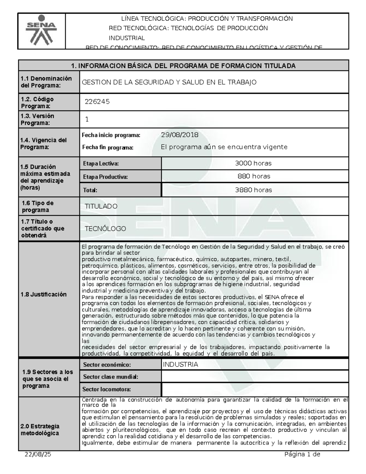 Gestión de la Seguridad y Salud en el Trabajo - Programa 226245 - Studocu