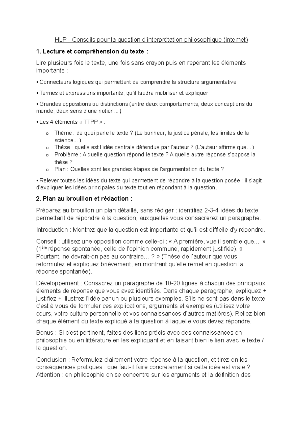 Methodologie Hlp Question D'interprétation www.studocu.com