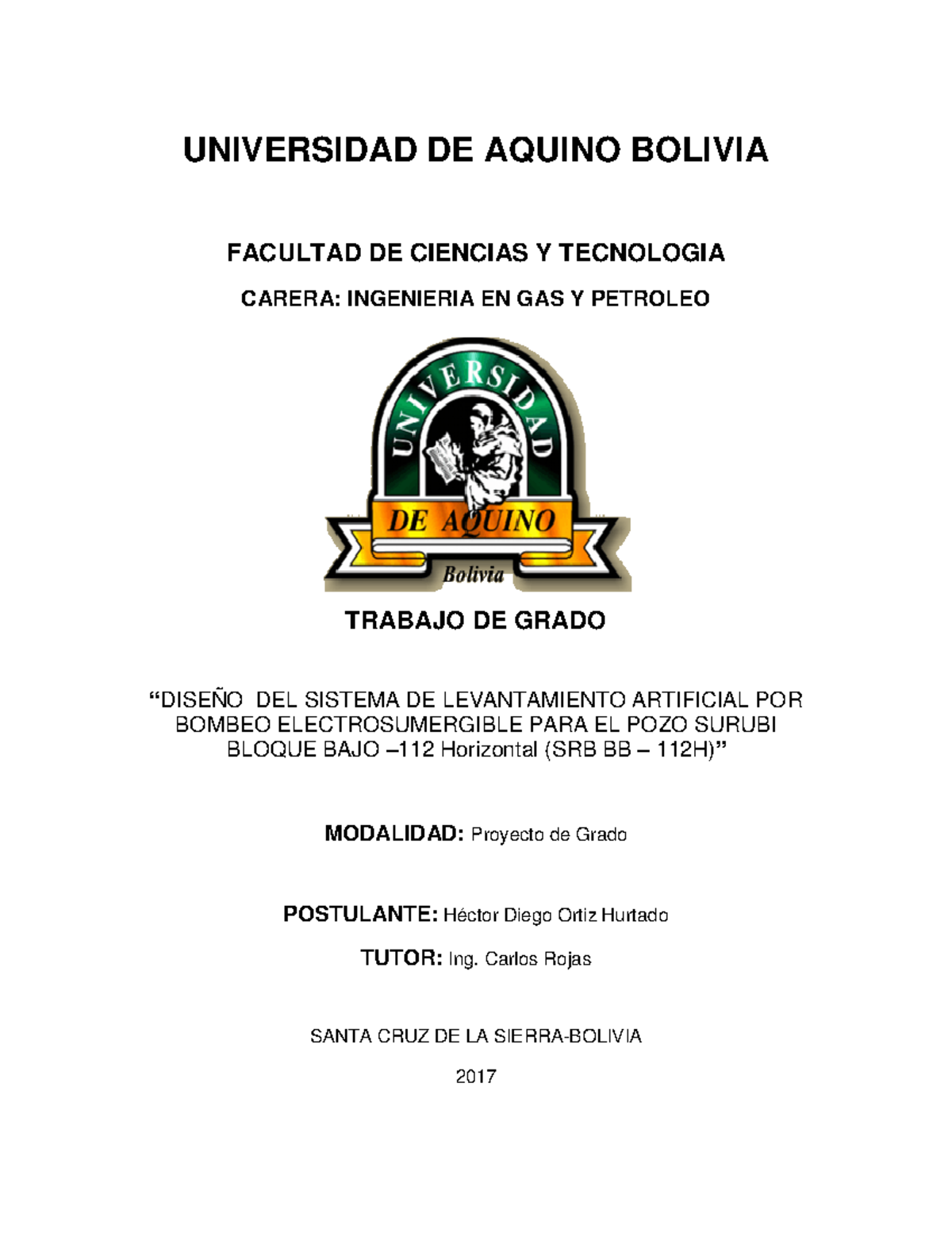DISEÑO DEL SISTEMA DE LEVANTAMIENTO ARTIFICIAL PARA EL POZO SRB BB-112H - Document Preview
