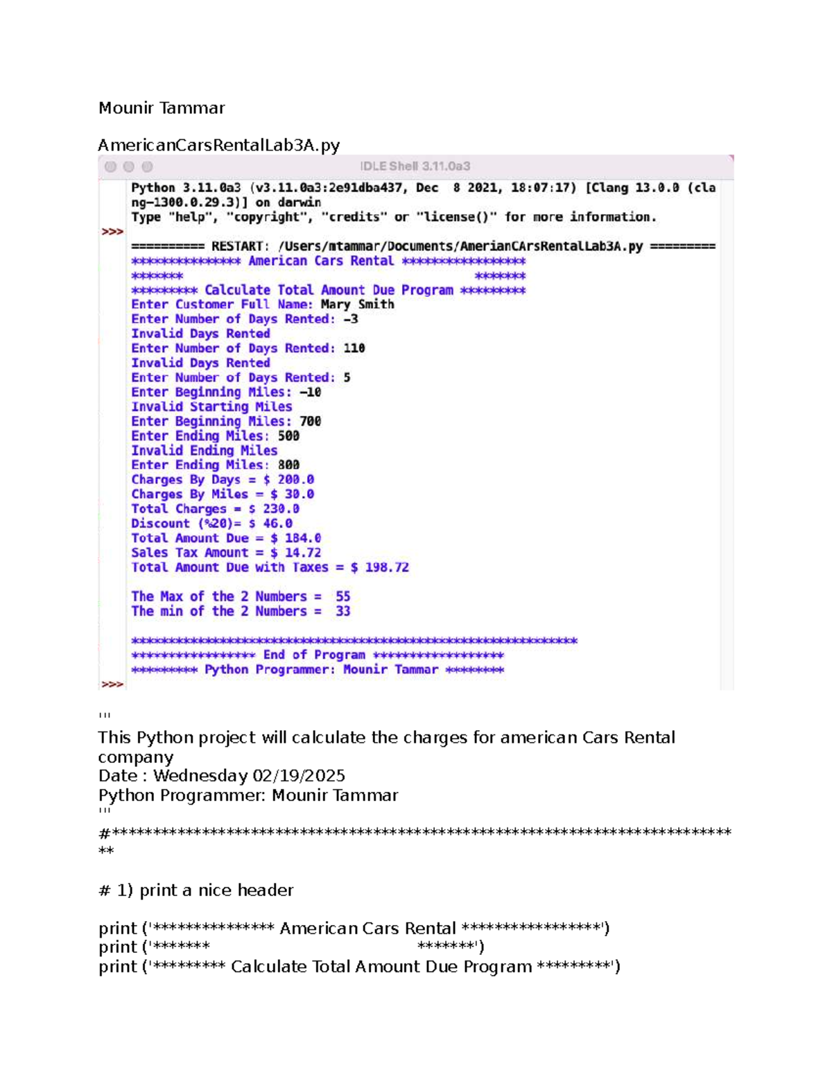 American Cars Rental Lab 3A - Python Project Overview - Studocu