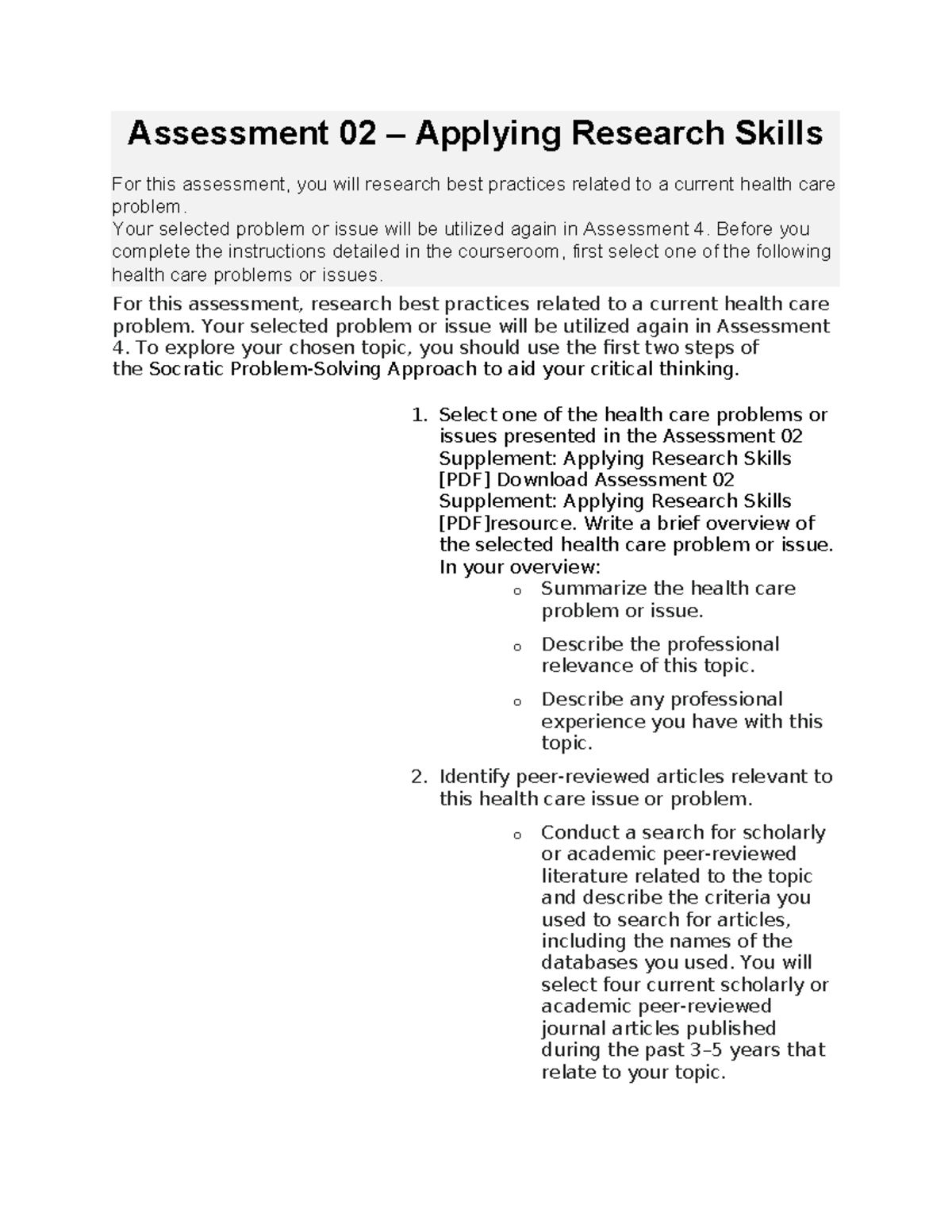 Assessment 02 – Applying Research Skills - Assessment 02 – Applying ...