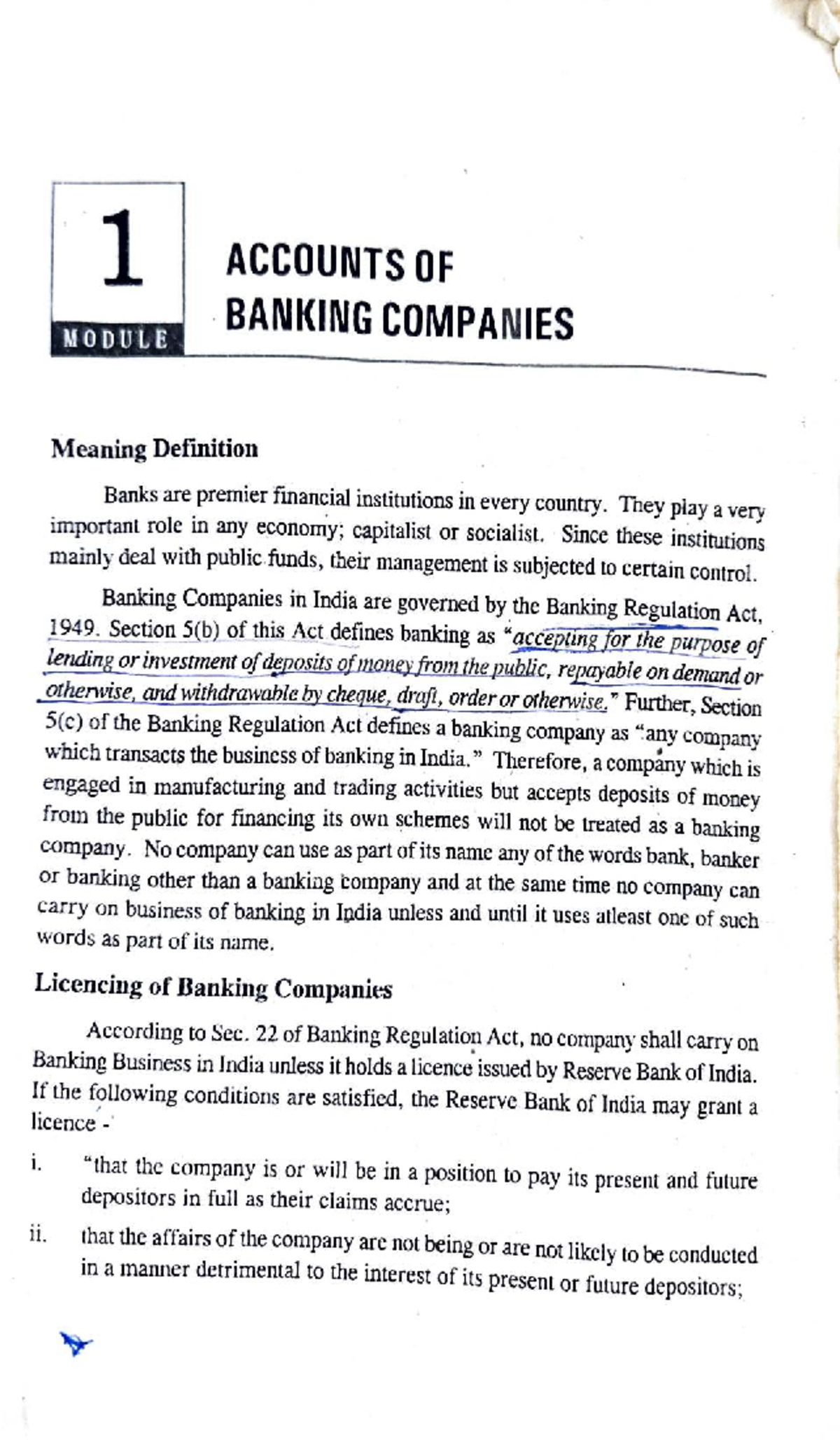 Accounts of Banking Companies - Module 1 Overview and Regulations - Studocu