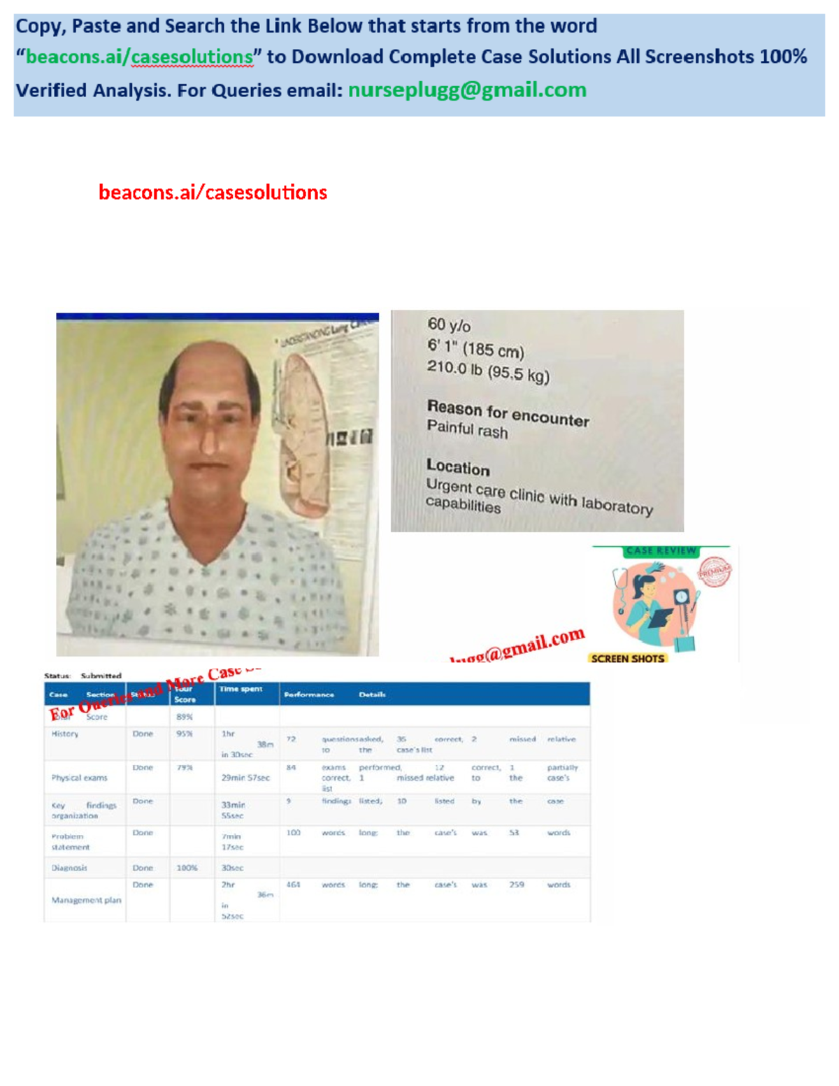 GET ABOVE Comprehensive Case Study: Male Patient with Painful Rash ...