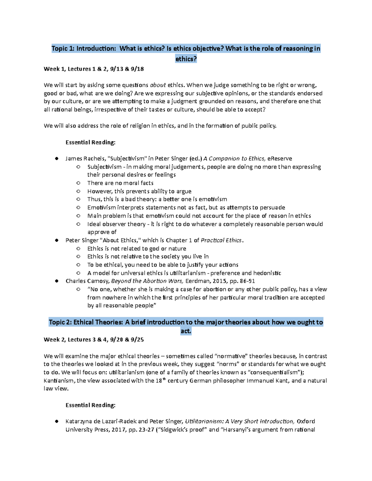 CHV310 Final Exam Study Guide: Key Ethical Topics and Theories - Studocu