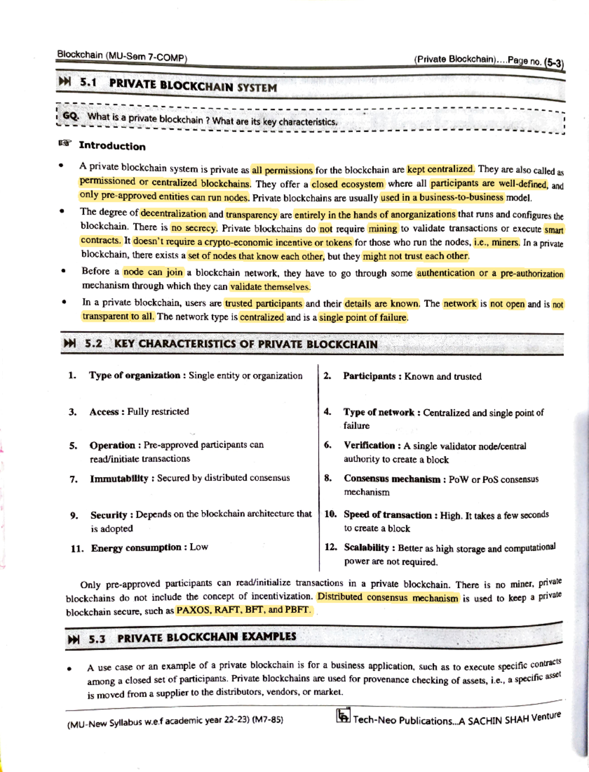 Private Blockchain Overview and Key Characteristics (MU-Sem 7-COMP) -  Studocu