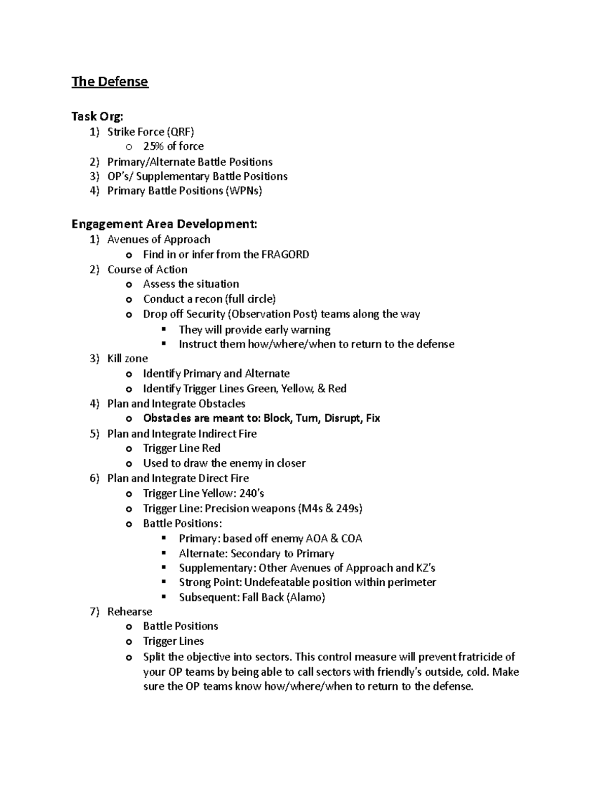 Defense Planning and Tactics for Military Operations (Course Code ...