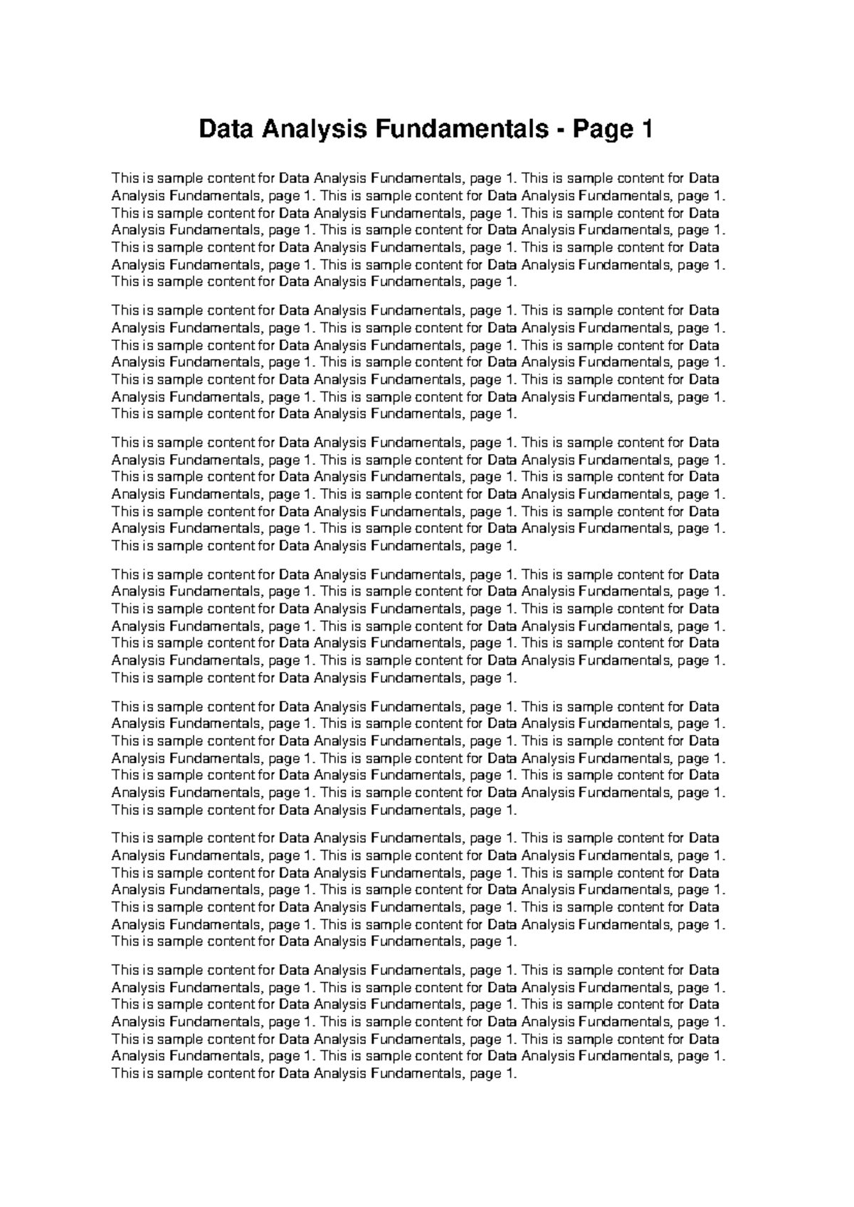 Data Analysis Fundamentals (Lecture Notes) - Pages 1 to 7 - Studocu