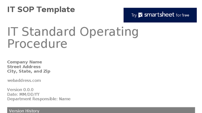 IC-IT-SOP-Template: Standard Operating Procedures Guide - Studocu