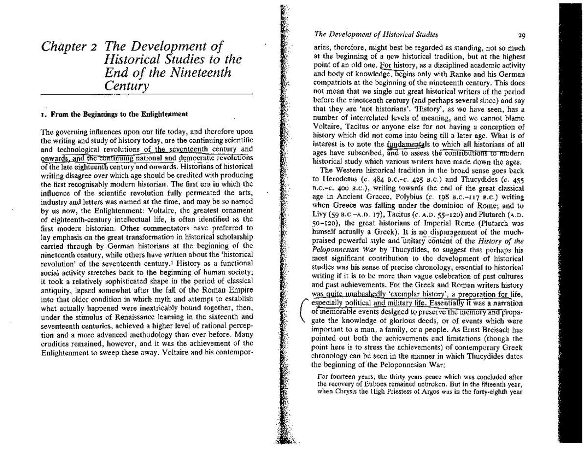 The Development of Historical Studies: Chapter 2 Analysis and Insights ...