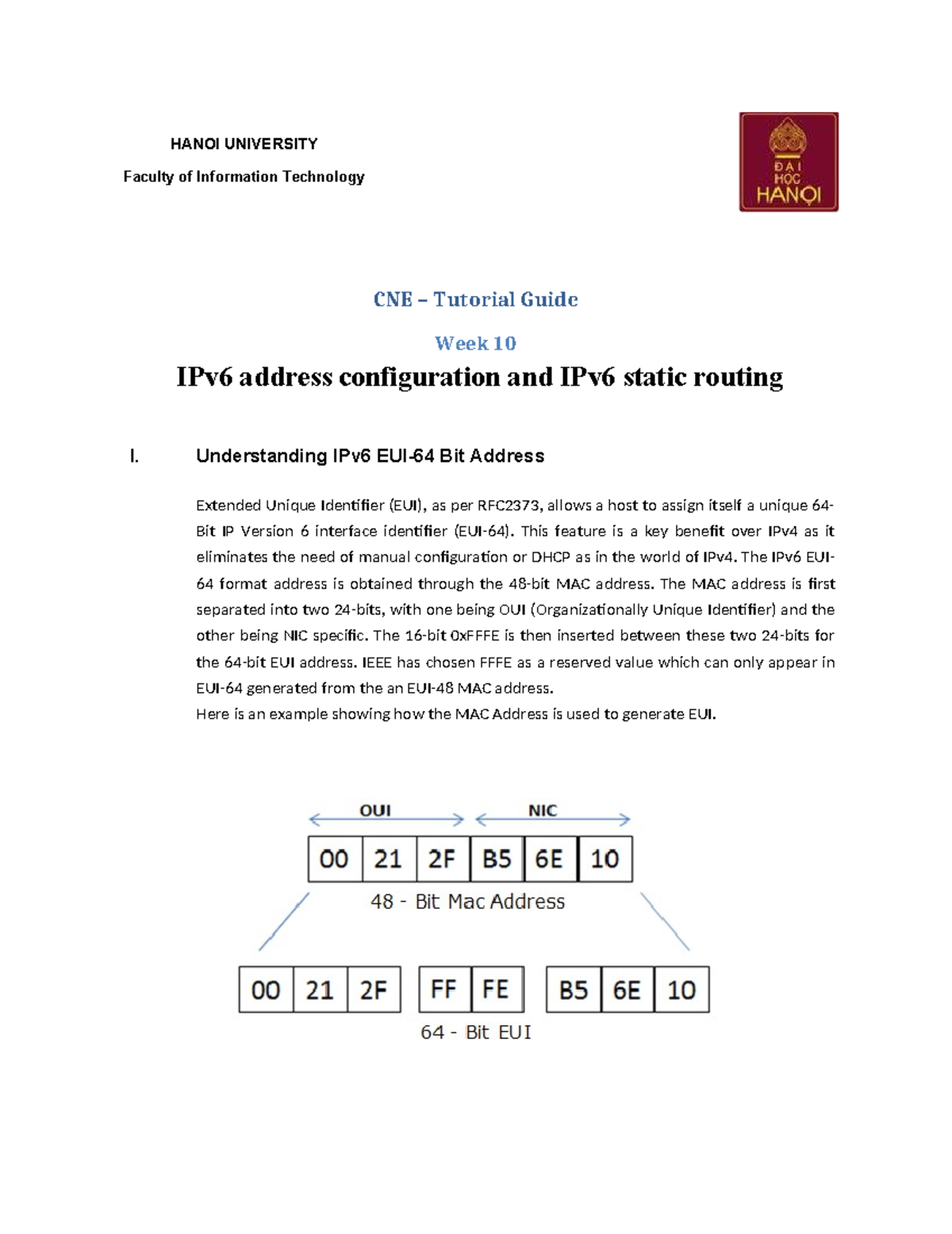 CNE Tutorial 09: IPv6 Address Config & Static Routing Guide - Studocu