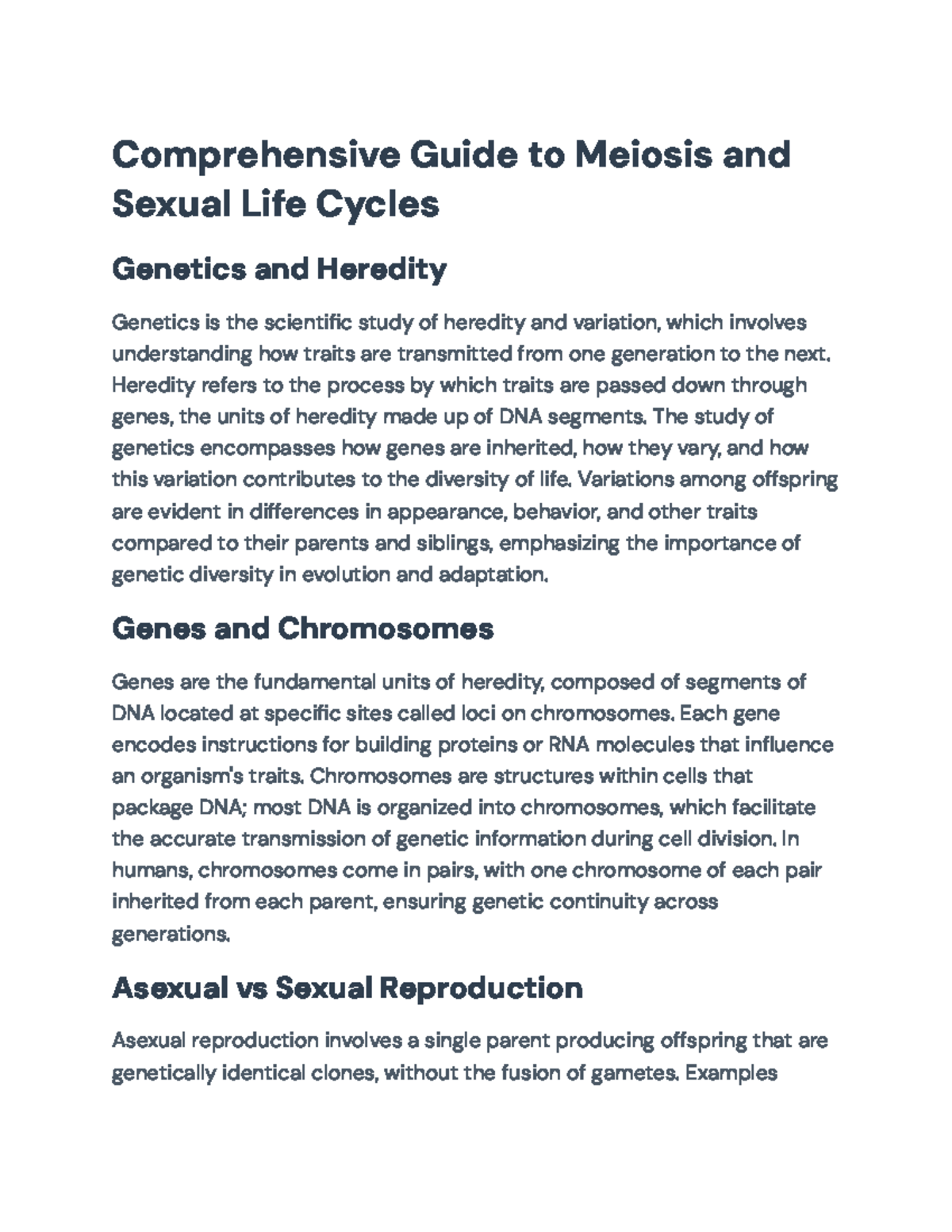 Comprehensive Guide to Meiosis and Genetic Variation in Life Cycles ...