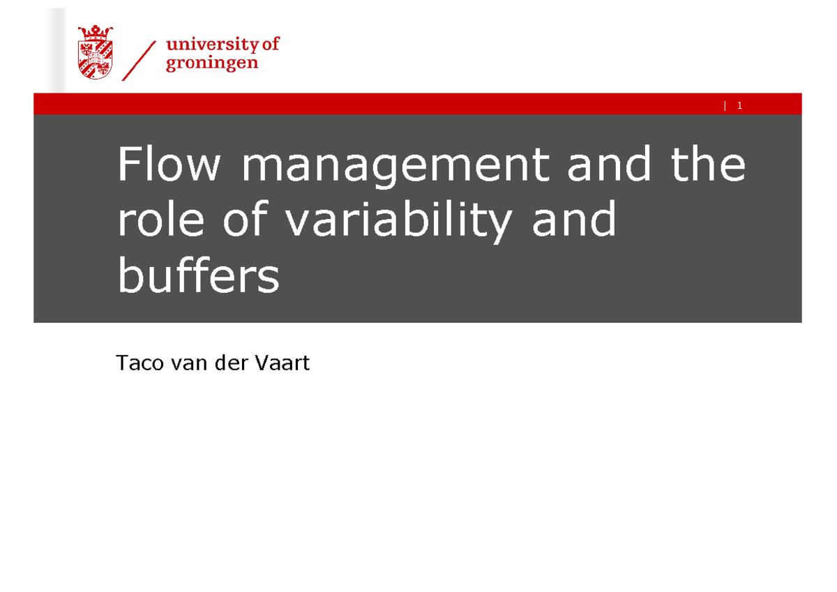 Lecture on Patient Flow Management and Variability - Studeersnel