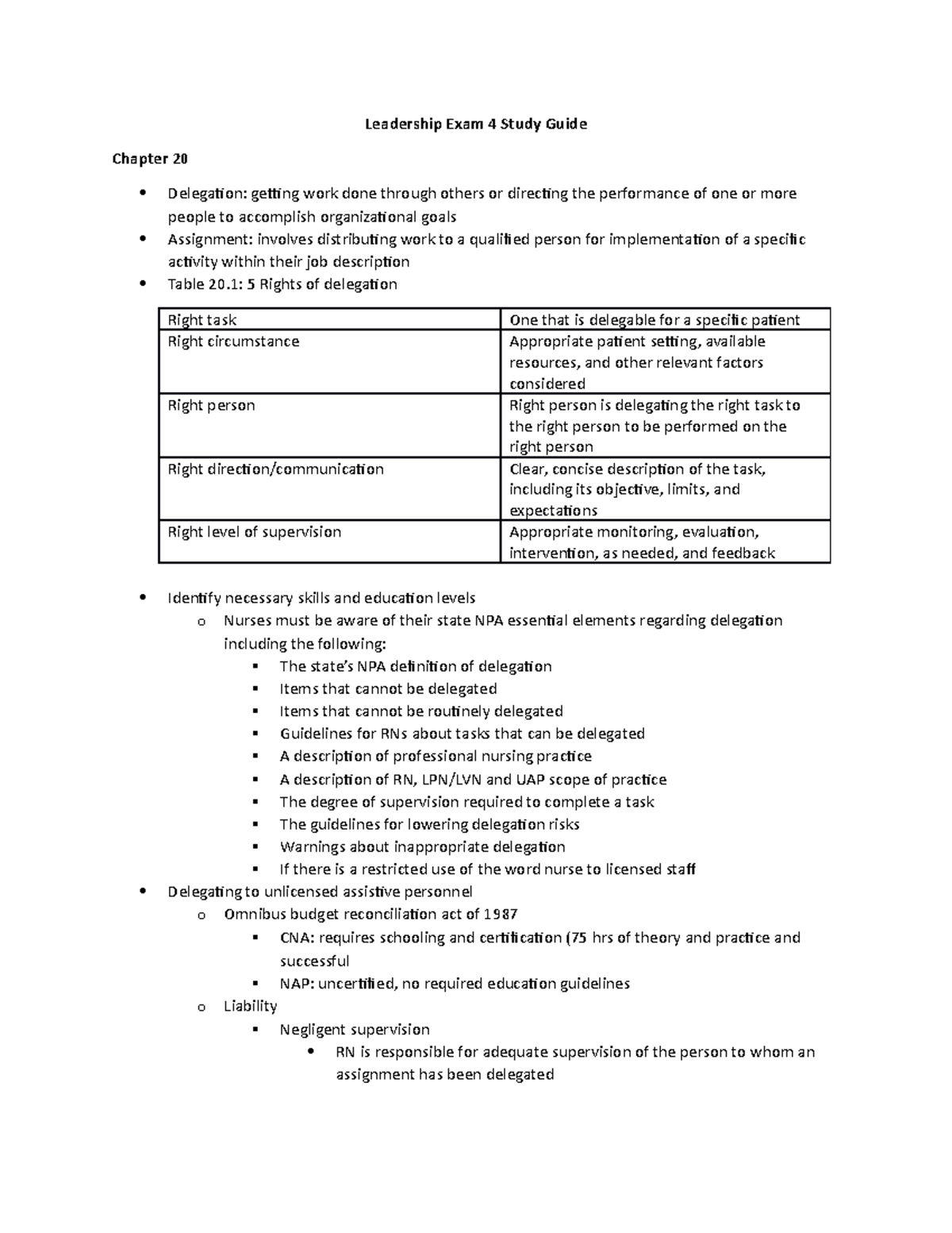Leadership Exam 4 Study Guide: Key Concepts and Practices - Studocu