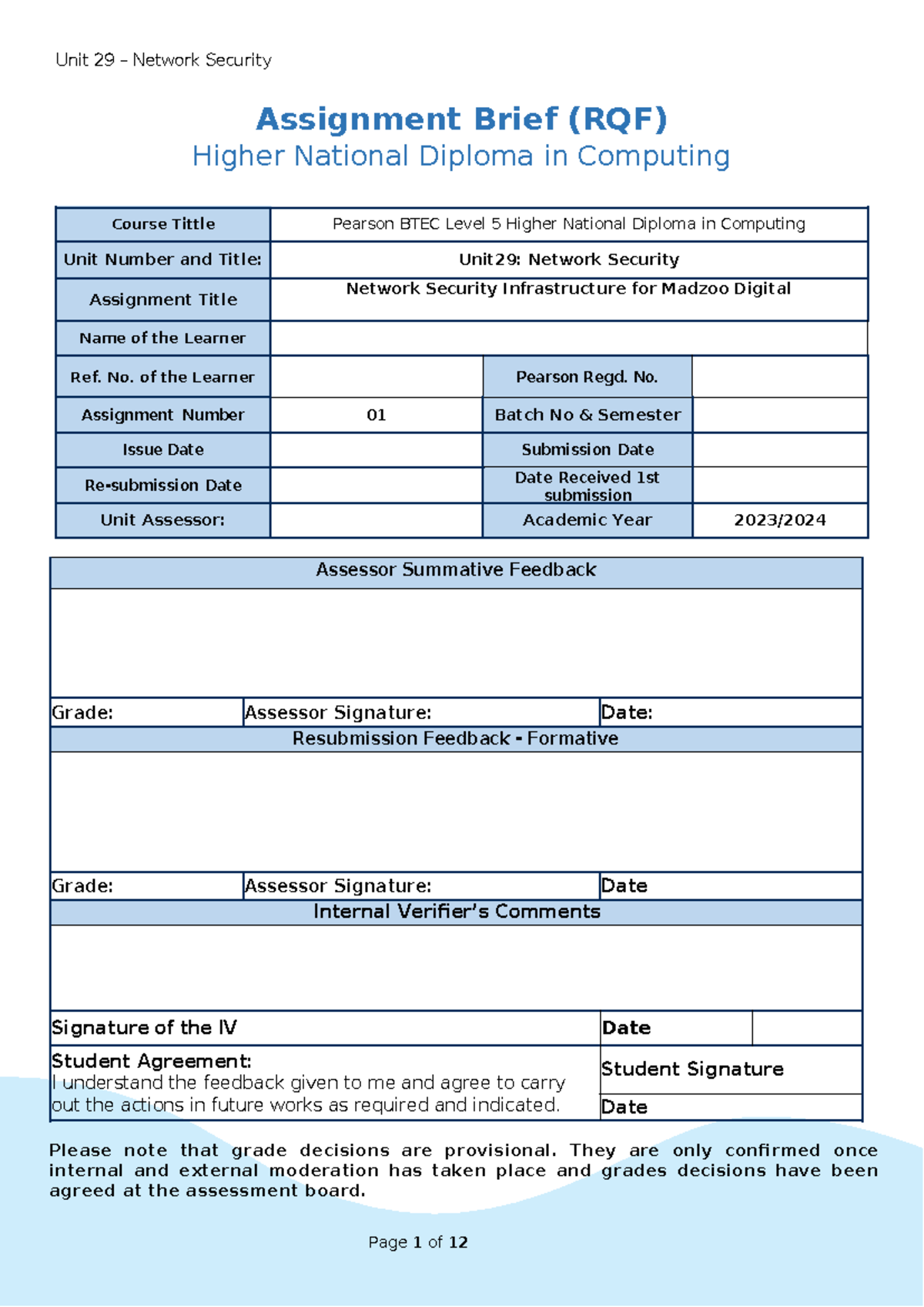 Unit 29: Network Security Assignment Brief for Madzoo Digital - Studocu