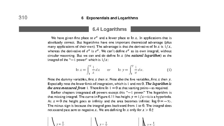CH310 Final Exam Notes: Exponentials & Logarithms (6.4) - Studocu