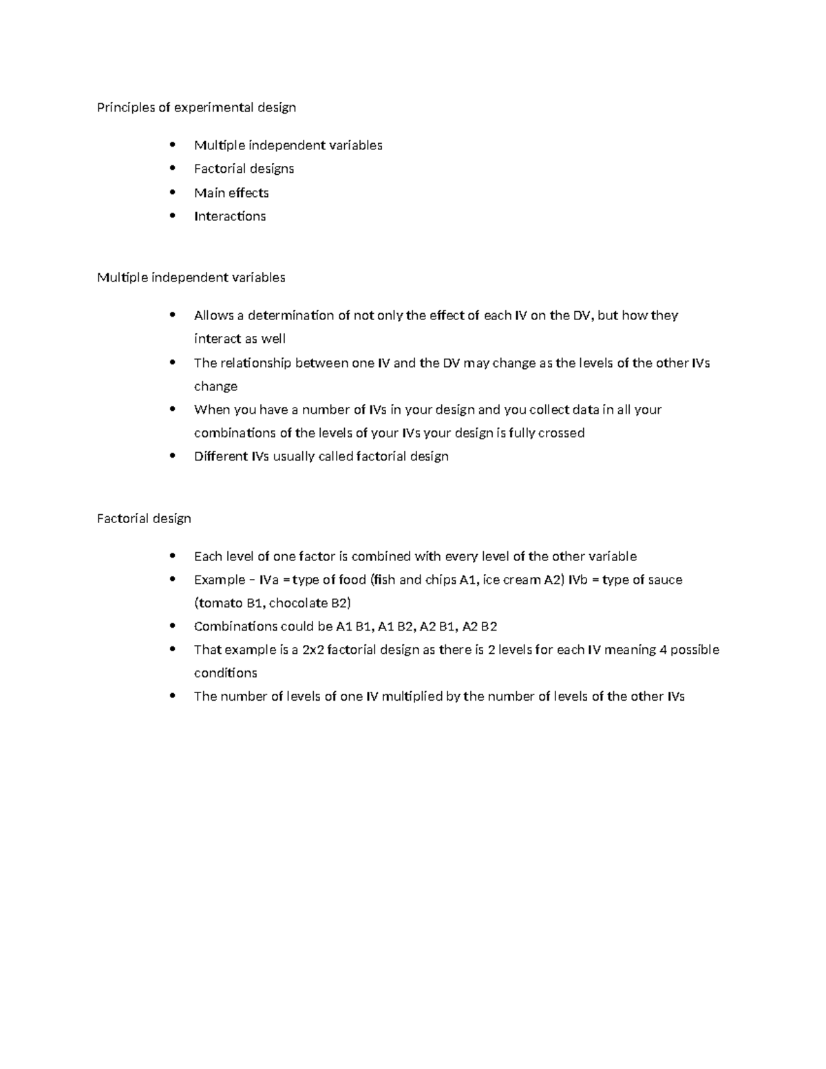 PSYC210 Lecture 4: Principles of Factorial Design and IVs - Studocu