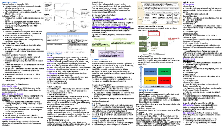 Strategy 101: Finals Cheatsheet on TCE, RBV, and Competitive Analysis ...