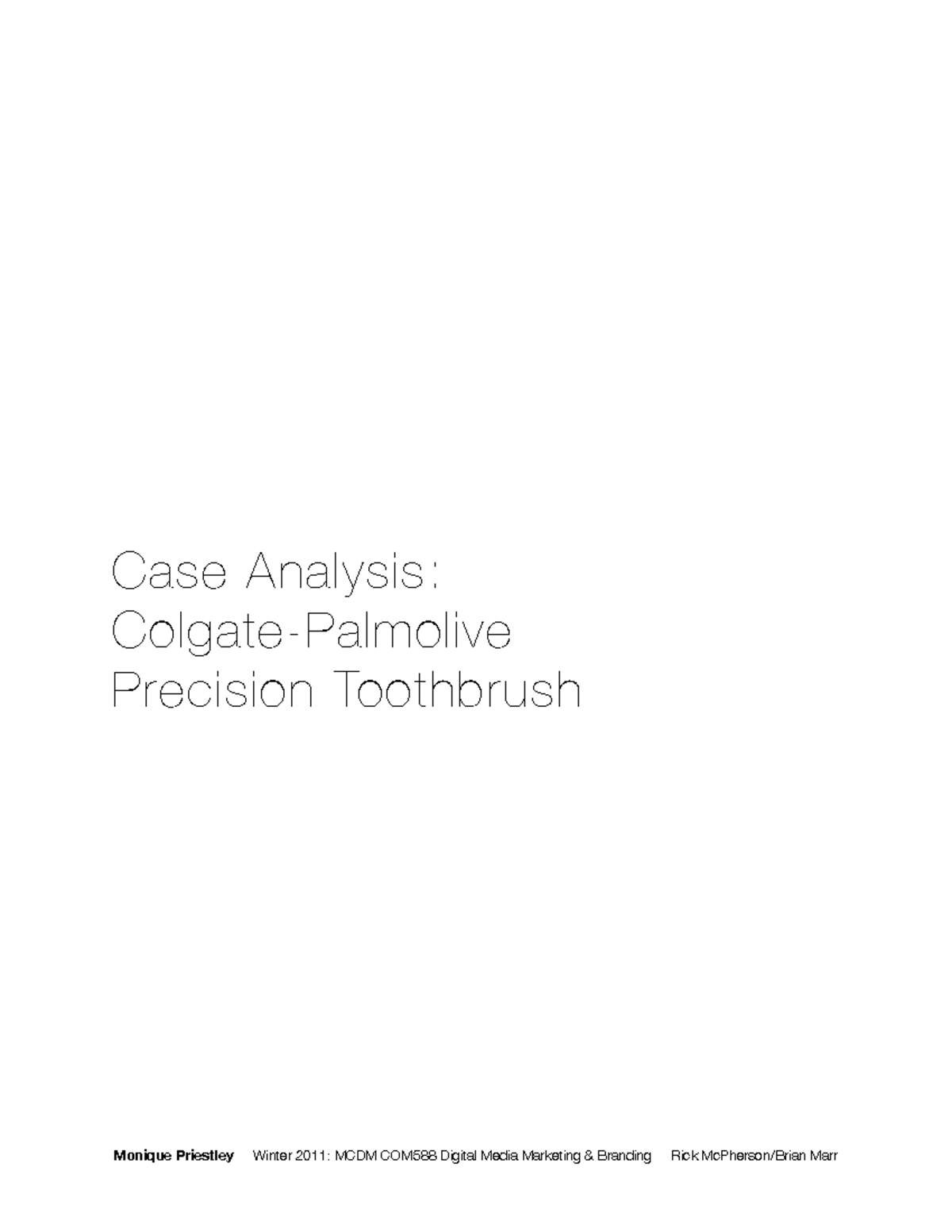 91189914 Colgate Precision Toothbrush Case Analysis & Strategy - Studocu