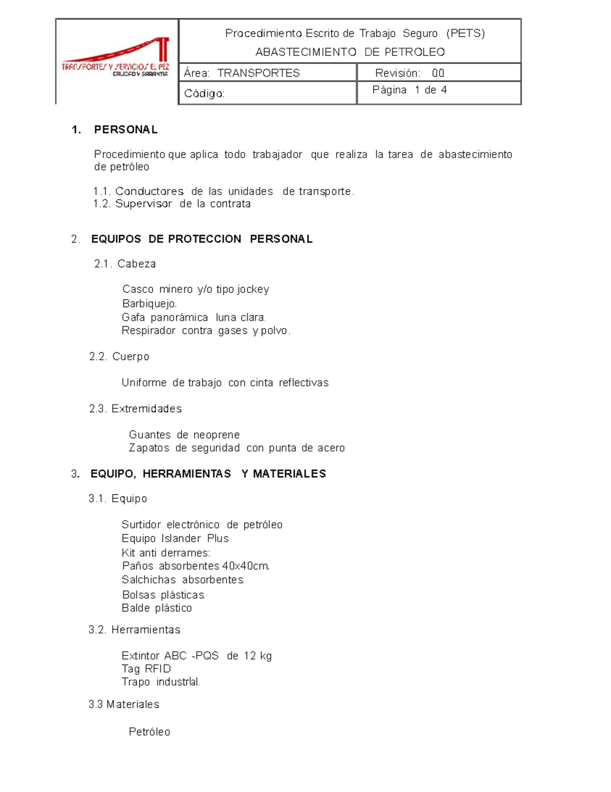 CCF 000126 - Procedimientos de Seguridad en Abastecimiento de Petróleo - Document Preview