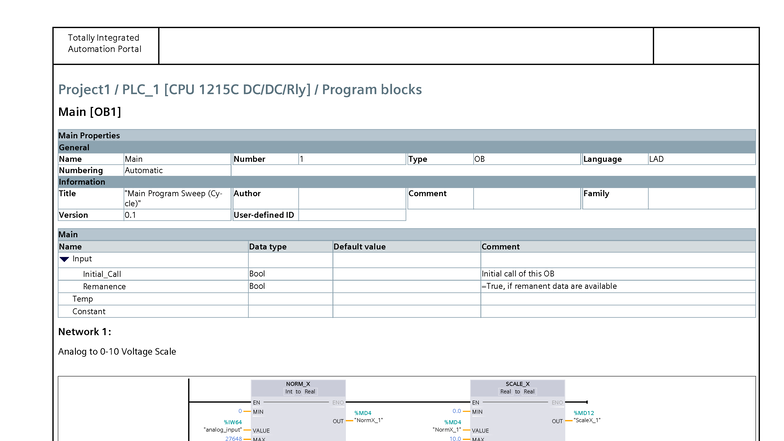 Totally Integrated Automation Portal Project 1 - Lab 8 Logic - Studocu