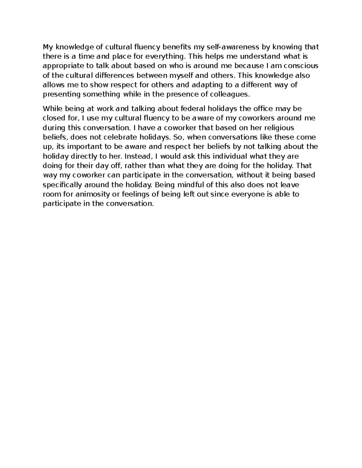 Cultural Fluency Discussion: Enhancing Self-Awareness in Conversations ...