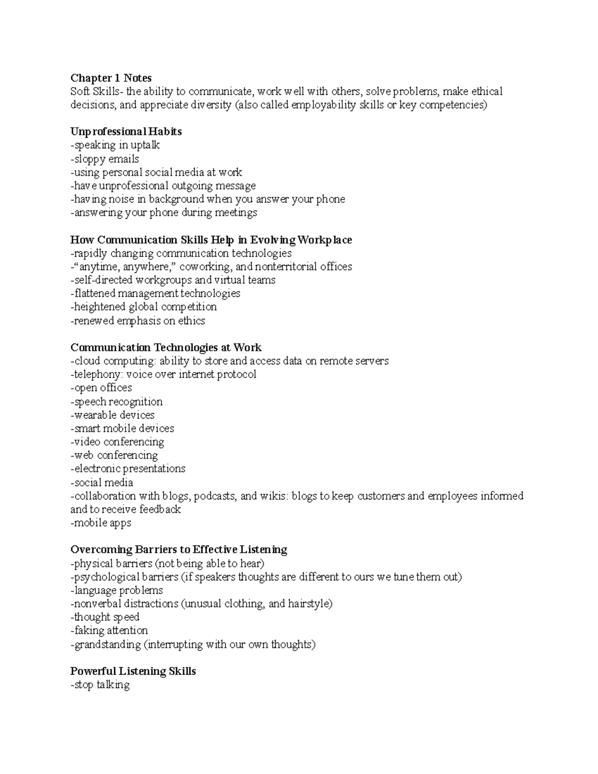 Comm 100 Final Exam Notes: Communication Skills & Strategies - Studocu