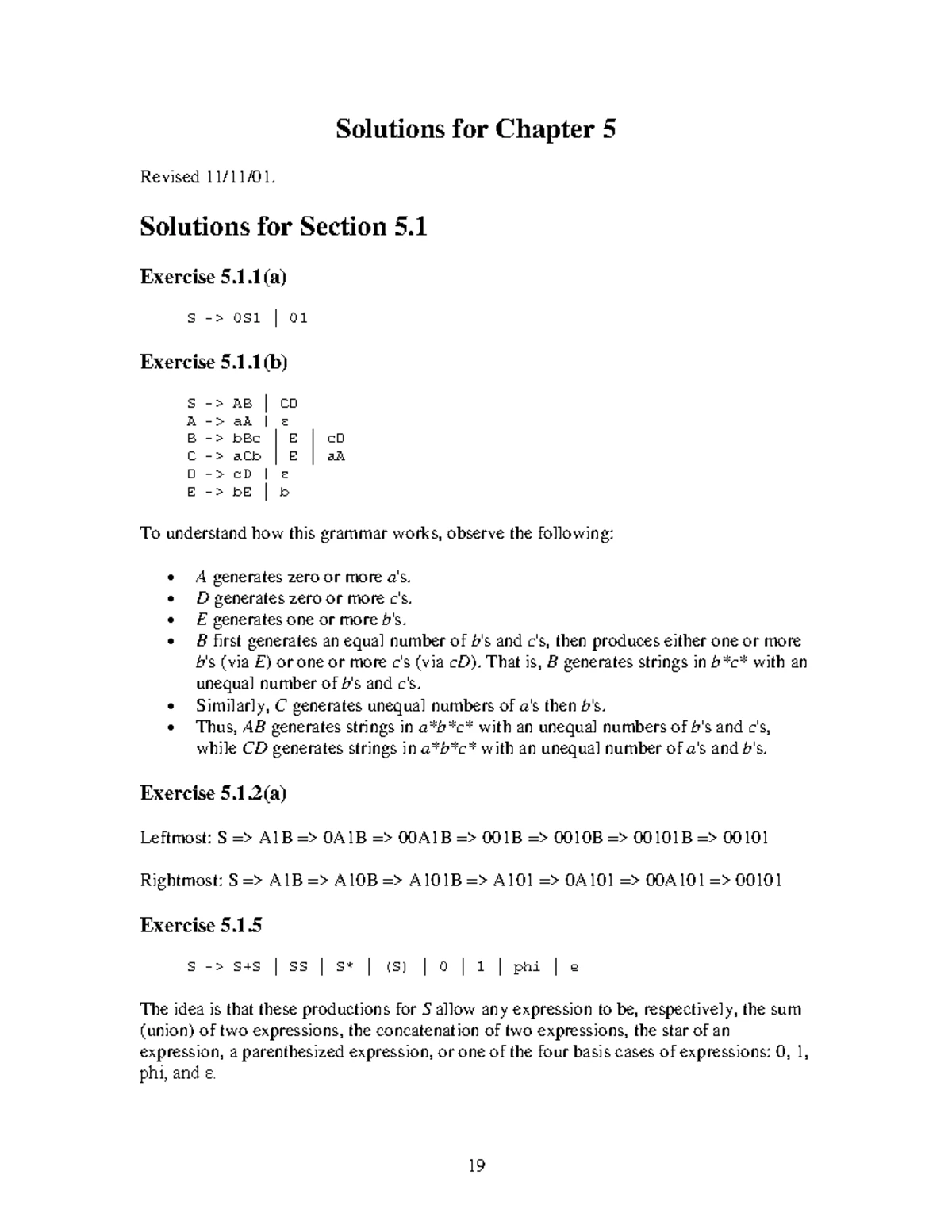 Introduction to Automata Theory Languages and Computation Solutions ...