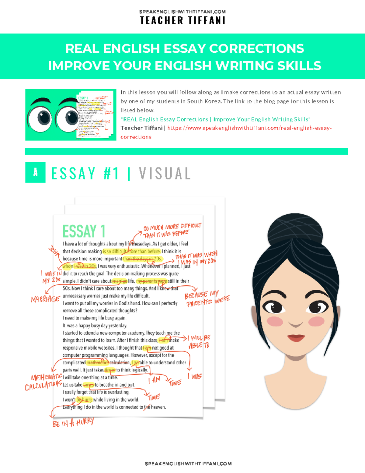 Real English Essay Corrections: Enhancing Your Writing Skills - Studocu