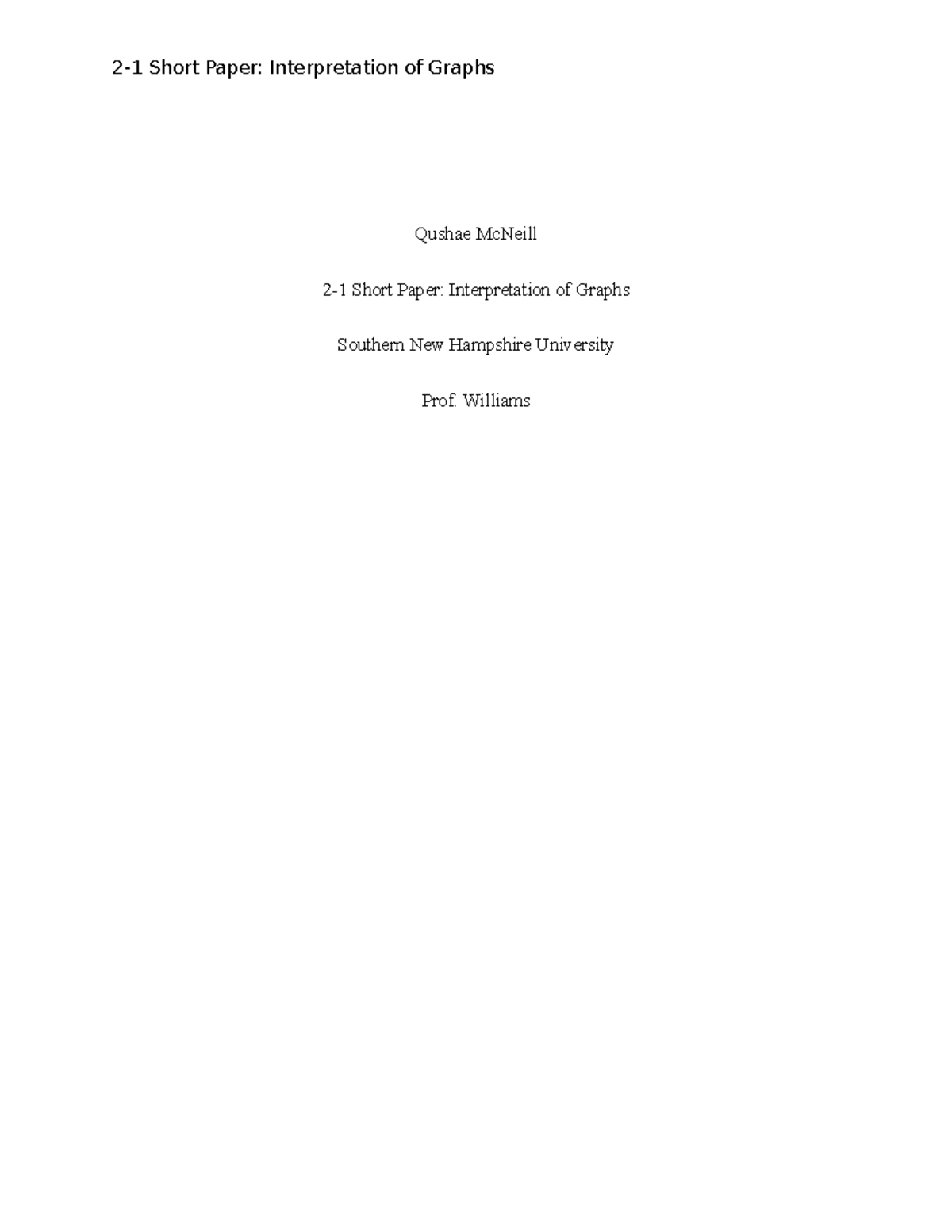 Short Paper 2-1: Graph Interpretation Analysis for SNHU - Studocu