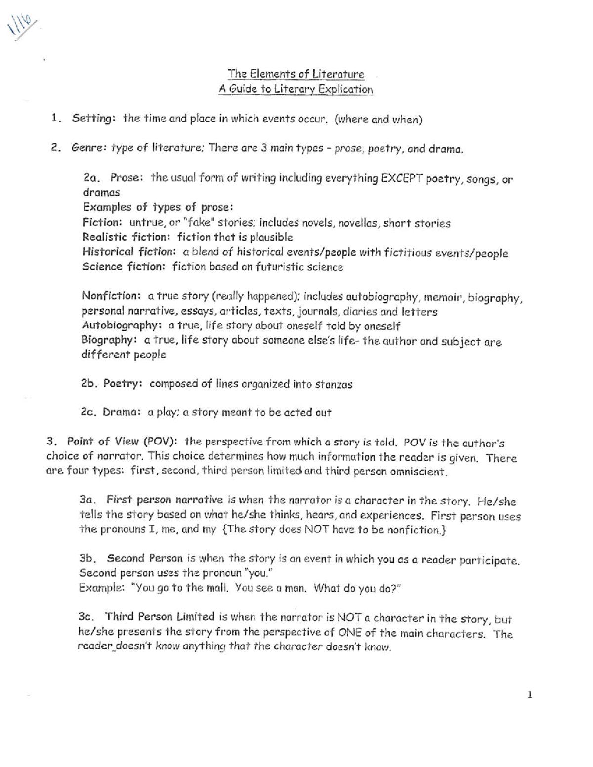 Literary Elements - its a good document - The Elements of Literature A ...