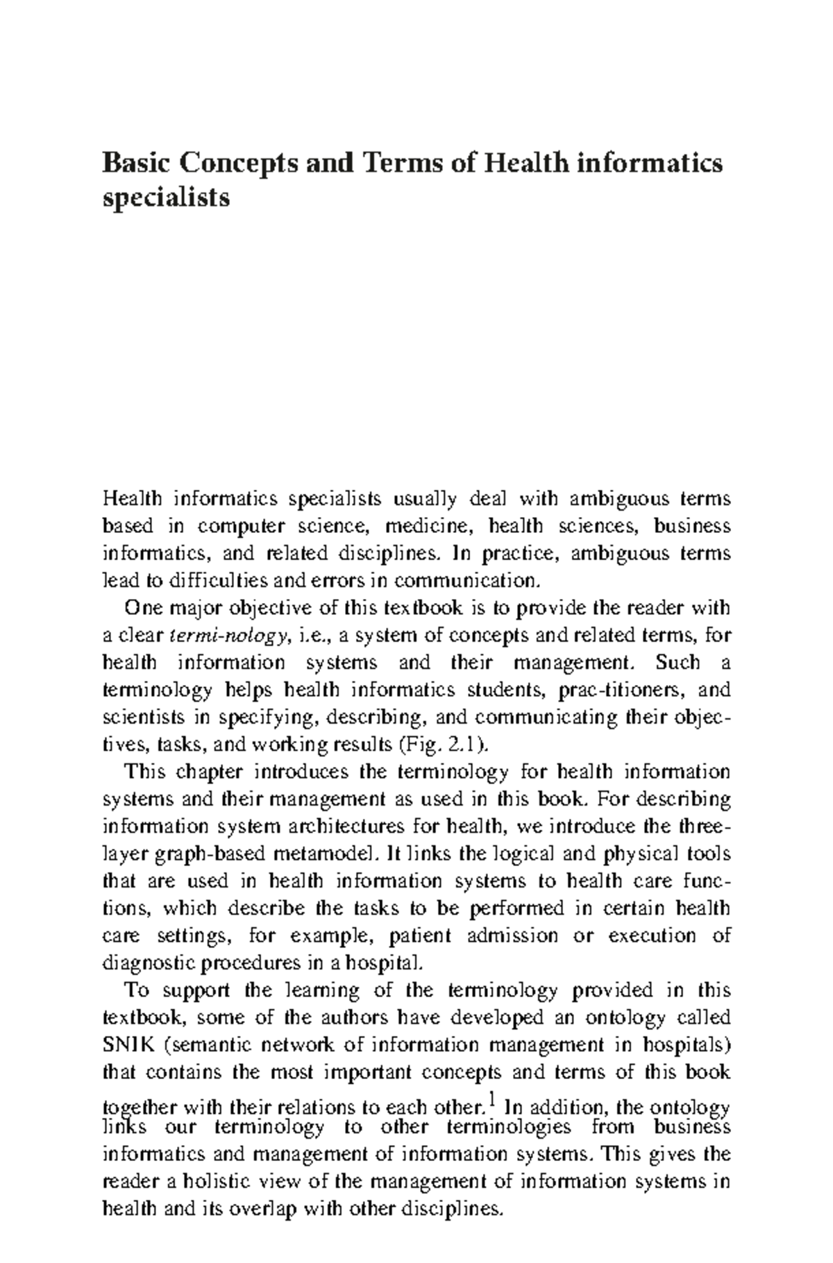 Basic Concepts and Terms of Health informatics - Basic Concepts and ...