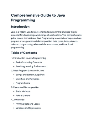 Java Programming - Study Notes & Assignments - Studocu
