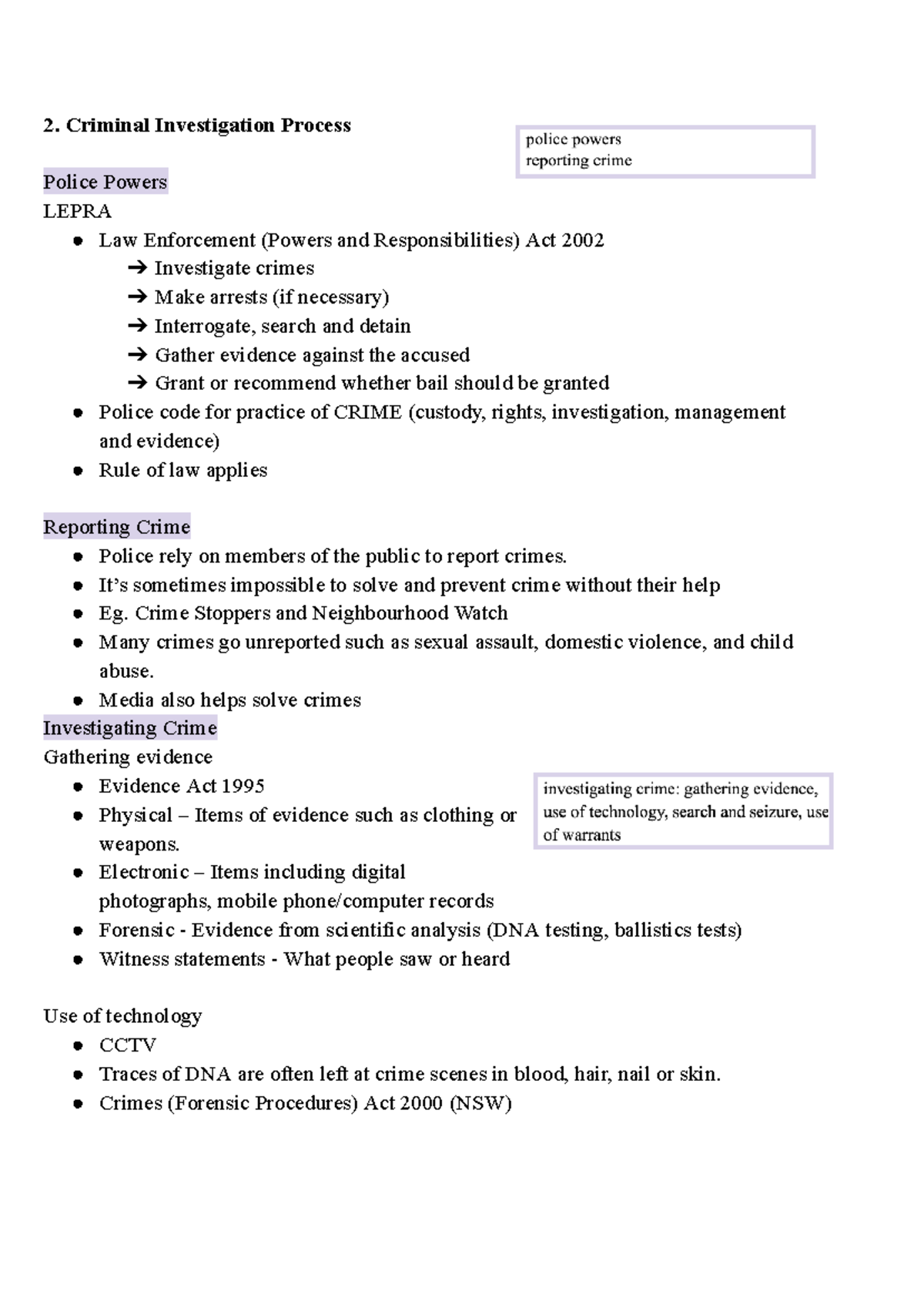Criminal Investigation Process Notes - Criminal Investigation Process ...