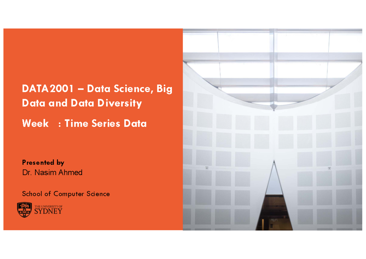 09 DATA2001 Final Exam: Time Series Data in Data Science - Studocu