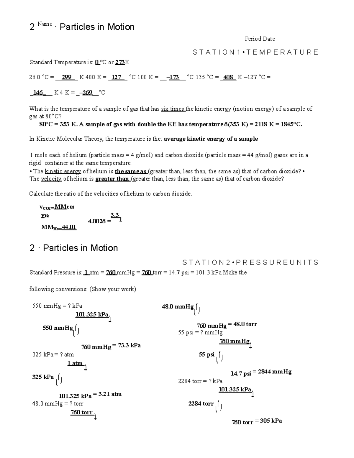 Unit 2 Packet: Properties and Relationships of Gases in Motion - Studocu