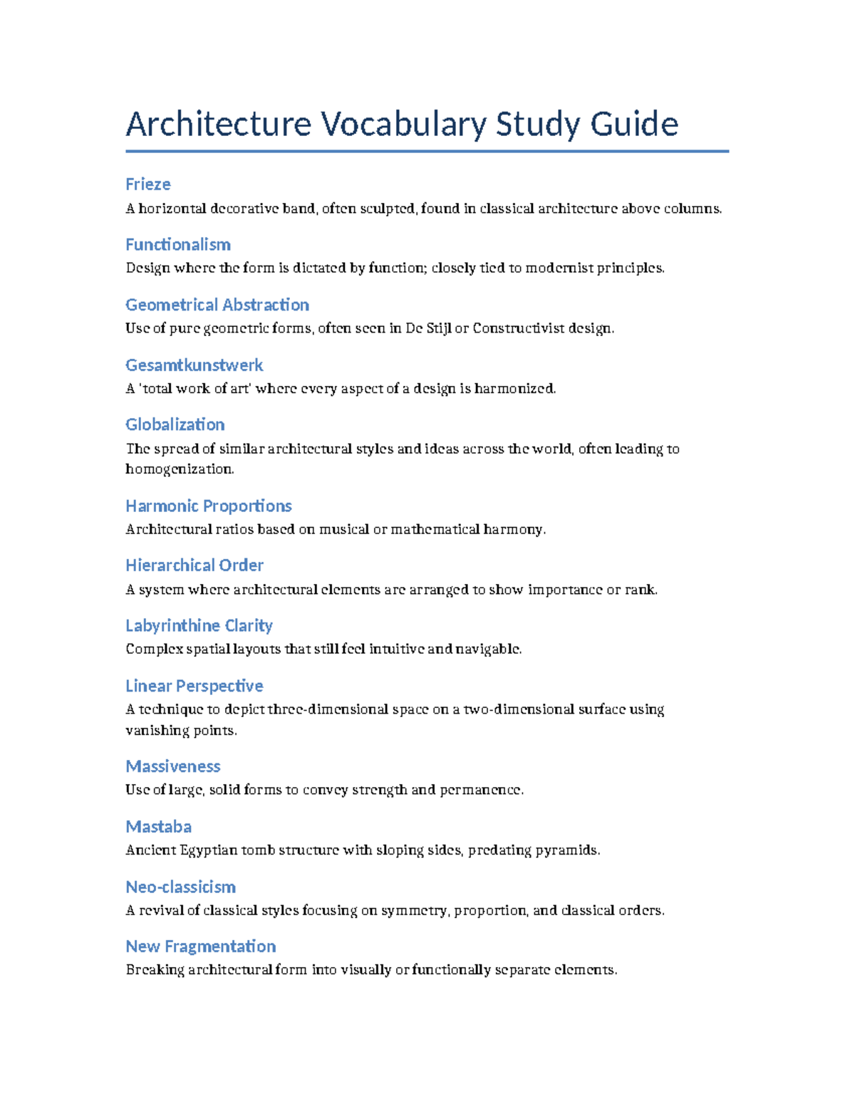 ARCH 101: Comprehensive Vocabulary Guide for Architecture Students ...