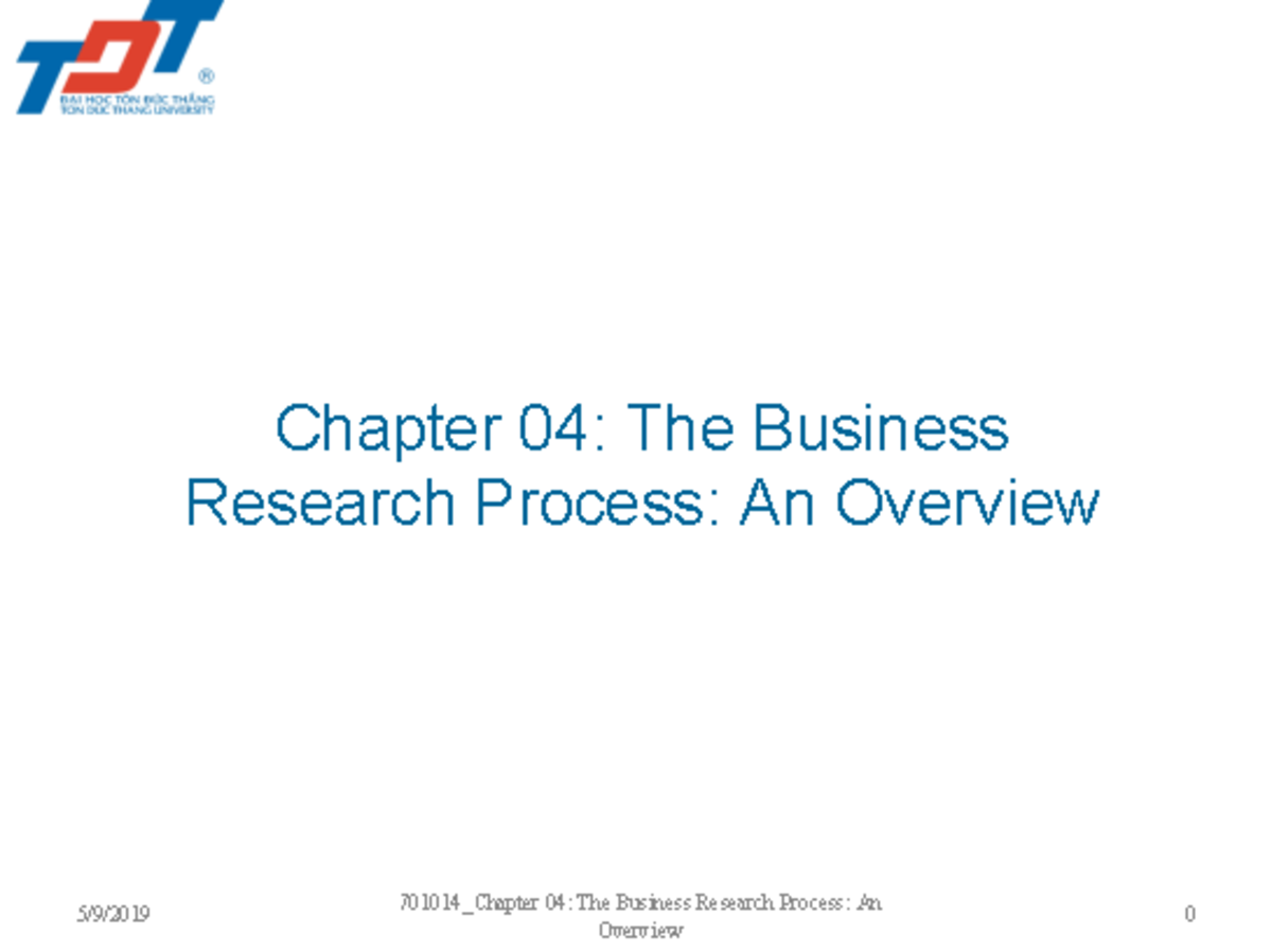 BRM Chap-04 - slides bài giảng - Chapter 04: The Business Research ...