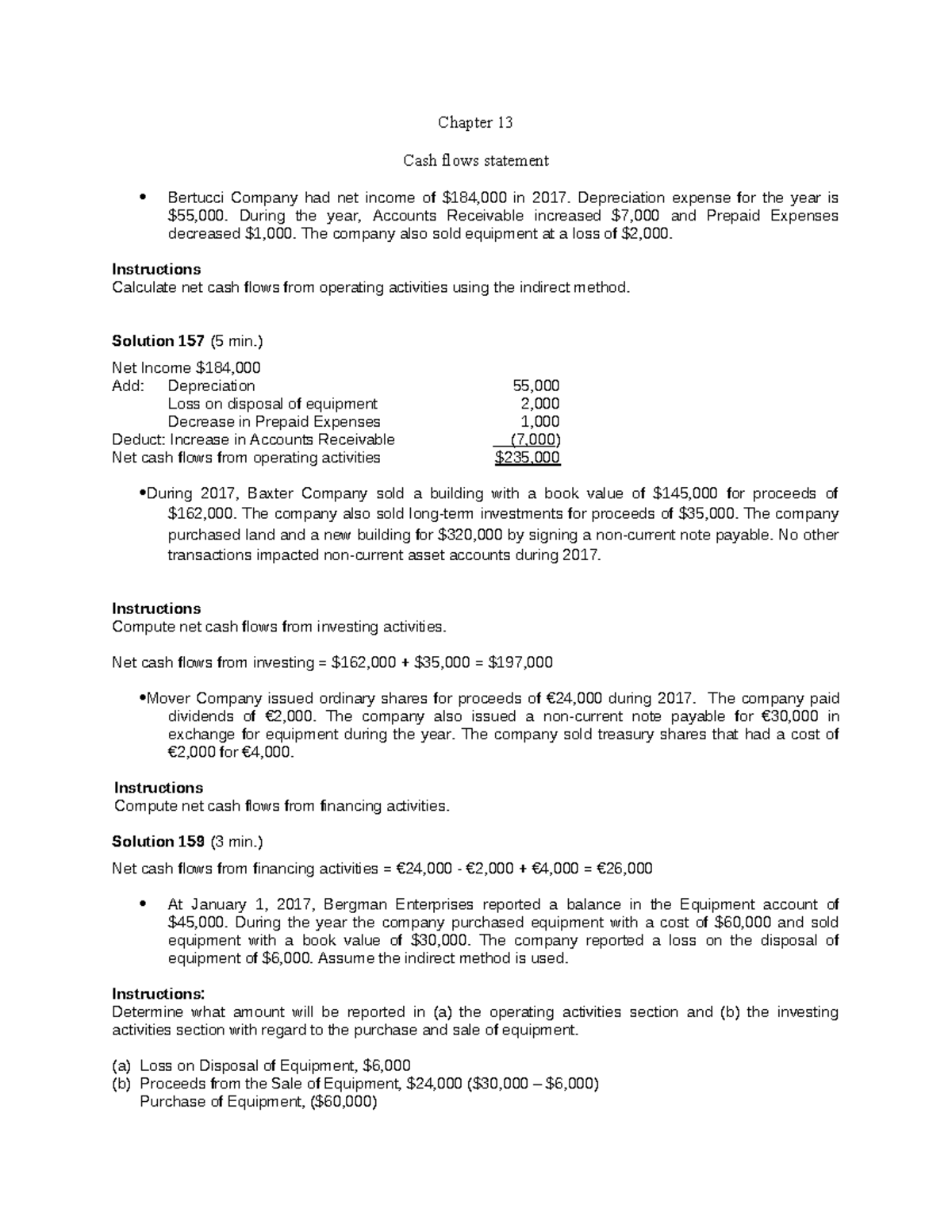 Chapter 16 Cash Flows Statement Analysis and Calculations - Studocu