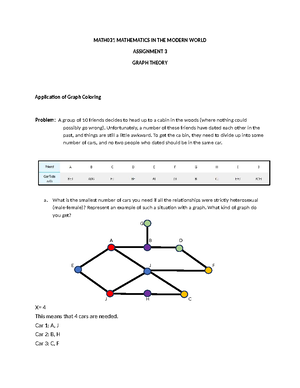 MATH ASF2 - Math Assignment - MATH 101 – 91156 Schedule (10:30-12:00 ...