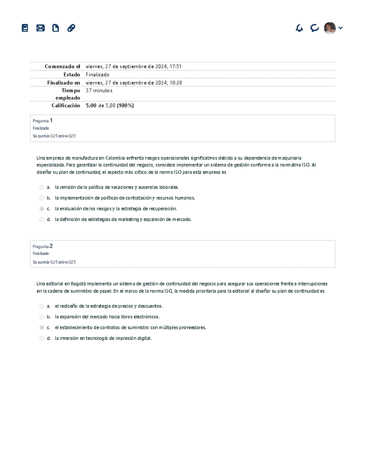 Plan de Continuidad del Negocio para Travelmania - NRC 65-62038 - Studocu