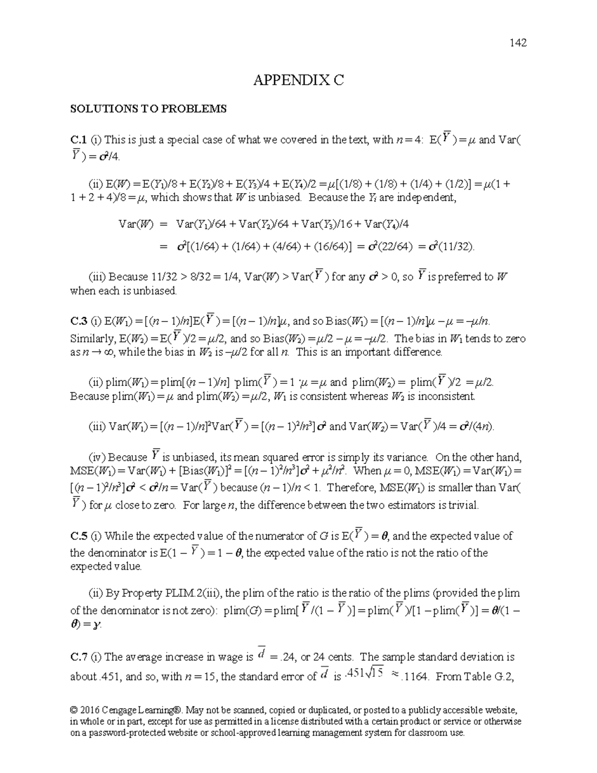 Wooldridge 7e App C SSM - KTLTC - 142 APPENDIX C SOLUTIONS TO PROBLEMS ...