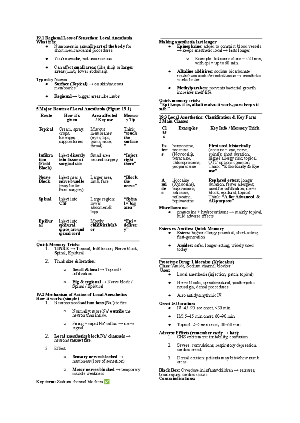 19.1 Local Anesthesia & General Anesthesia Overview: Key Concepts and ...