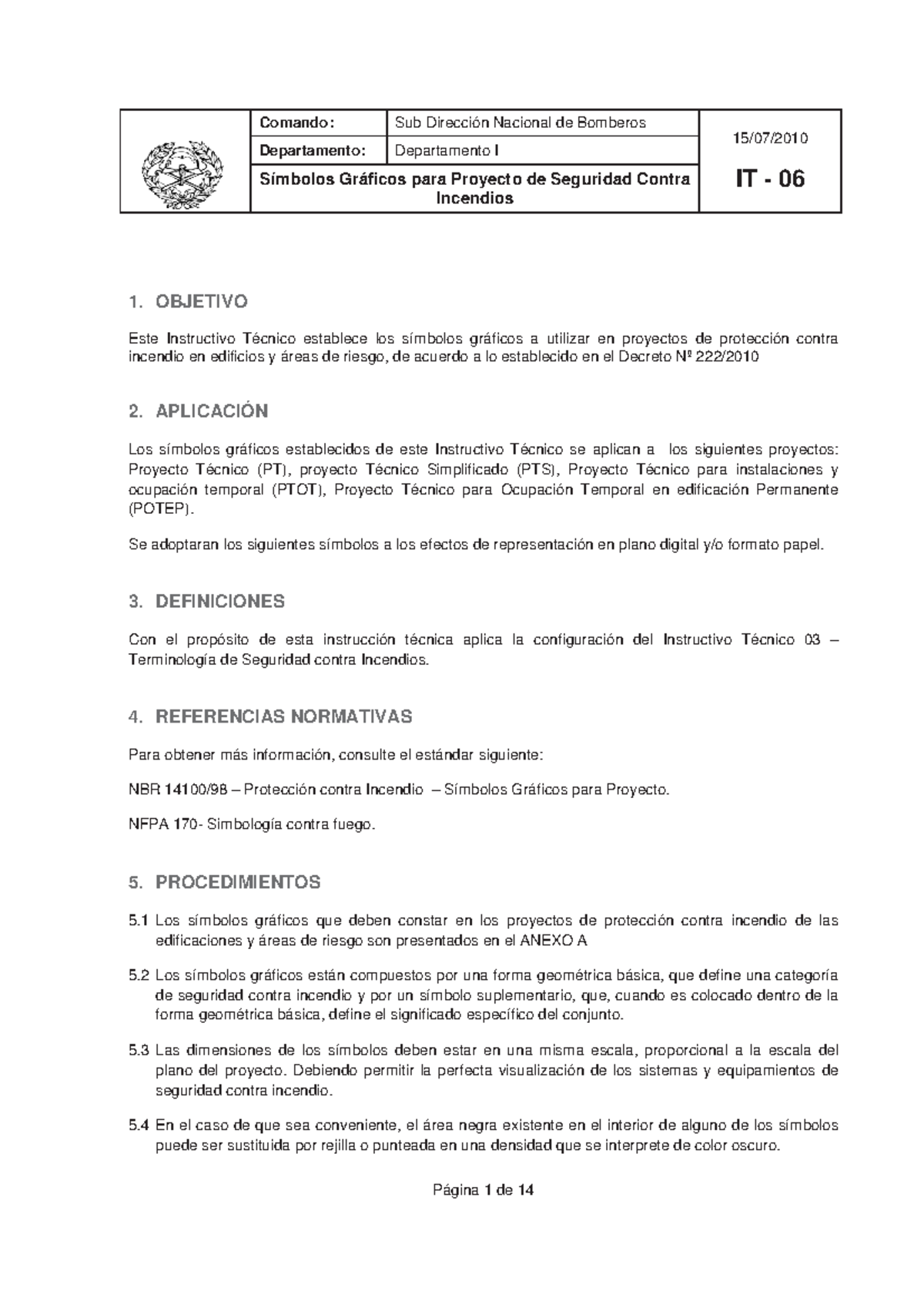 IT 06: Símbolos Gráficos para Proyectos de Seguridad Contra Incendios ...